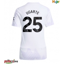 Camiseta Manchester United Manuel Ugarte #25 Visitante Equipación para mujer 2025-26 manga corta